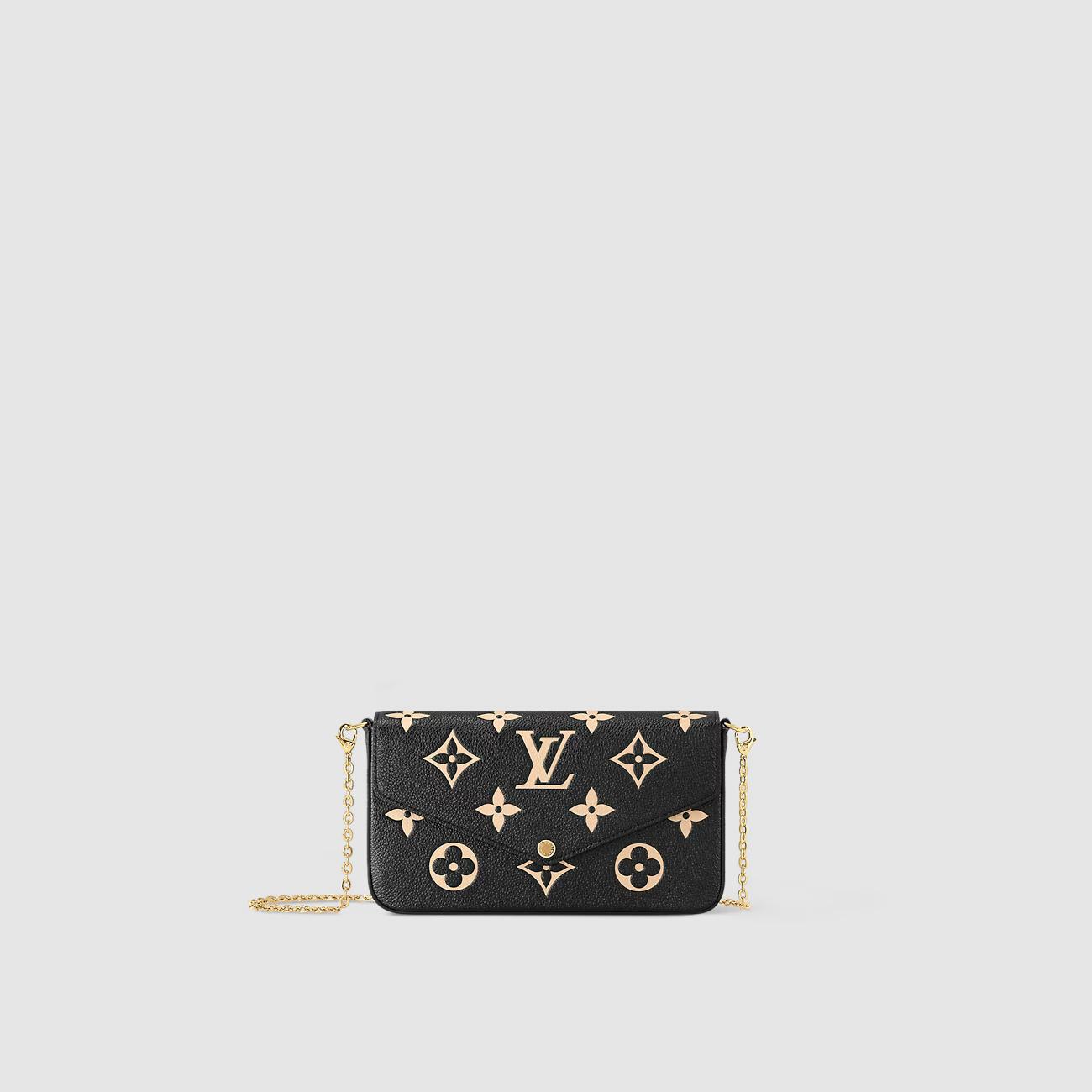 Túi Louis Vuitton Félicie Pochette Nữ Monogram Empreinte Đen Be